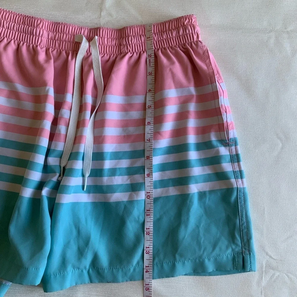 Chubbies Pink and Blue Striped Athletic Shorts